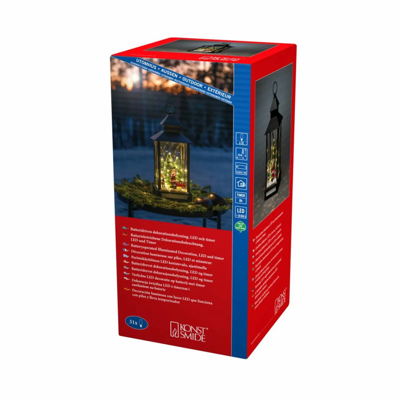 lanterne_dco_led_pre_nol_noir_ip_cm_1.webp Konstsmide Christmas Lanterne déco LED Père Noël noir IP44 32 cm^ Lumière De Noël