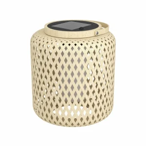 EGLO Lanterne LED solaire Marliano, bois clair, bois^ Lampes Décoratives