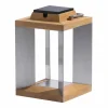 Les Jardins Lanterne solaire à LED Teckinox, teck/acier, 36,5cm^ Lampes Décoratives