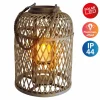 Näve Lanterne solaire LED Panier, bambou, 38 cm, brune^ Lampes Décoratives