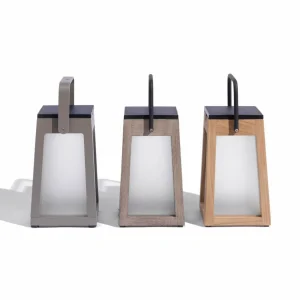Les Jardins Lanterne solaire LED Tecka portable, teck 25 cm^ Lampes Décoratives
