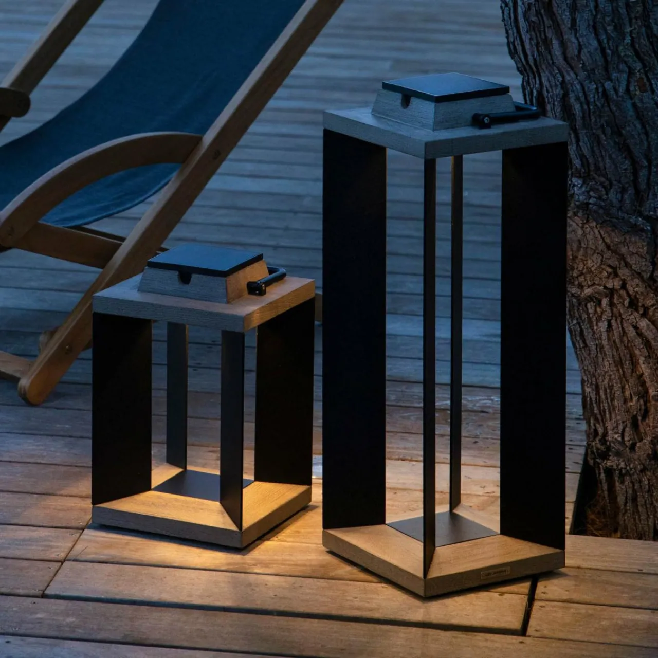 lanterne_solaire_teckalu_duratekalu_noir_cm_0-2.webp Les Jardins Lanterne solaire Teckalu, Duratek/alu noir 45,5 cm^ Lampes Décoratives