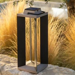 Les Jardins Lanterne solaire Teckalu, Duratek/alu noir 65,5 cm^ Lampes Décoratives