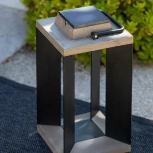 Les Jardins Lanterne solaire Teckalu, Duratek/alu noir 45,5 cm^ Lampes Décoratives