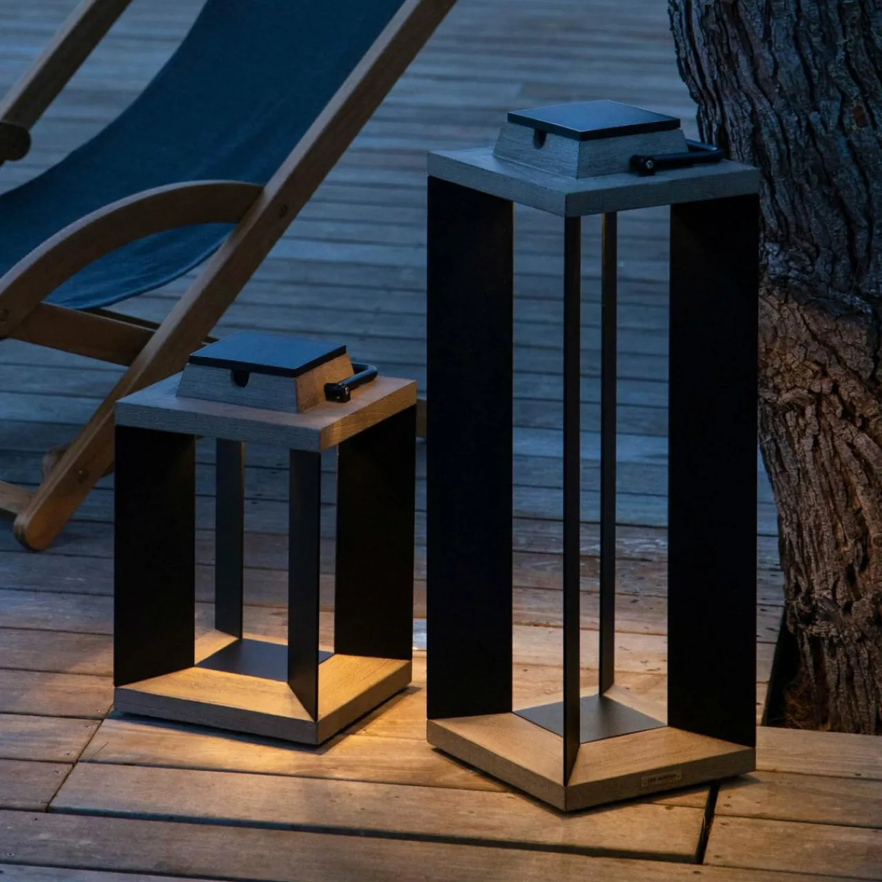 lanterne_solaire_teckalu_duratekalu_noir_cm_6.webp Les Jardins Lanterne solaire Teckalu, Duratek/alu noir 65,5 cm^ Lampes Décoratives