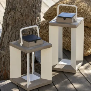 Les Jardins Lanterne solaire Teckalu, Duratek/blanche 65,5 cm^ Lampes Décoratives