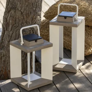 Les Jardins Lanterne solaire Teckalu, Duratek/blanche 45,5 cm^ Lampes Décoratives