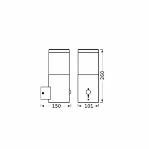 LEDVANCE Applique d'extérieur Endura Classic Ebro Sensor Acier inoxydable^ Appliques D'Extérieur Avec Détecteur