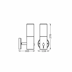LEDVANCE Applique d'extérieur Endura Classic Figo Cylindre, détecteur^ Appliques D'Extérieur Avec Détecteur
