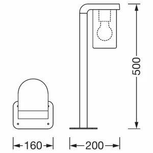 LEDVANCE Endura Classic Cascade lampe pour socle claire^ Potelets Extérieurs
