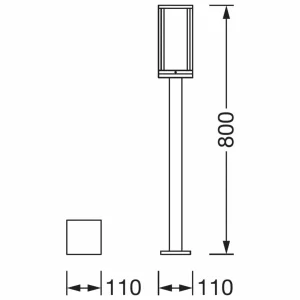 LEDVANCE Endura Classic Frame borne, 80 cm^ Bornes Éclairage Extérieur