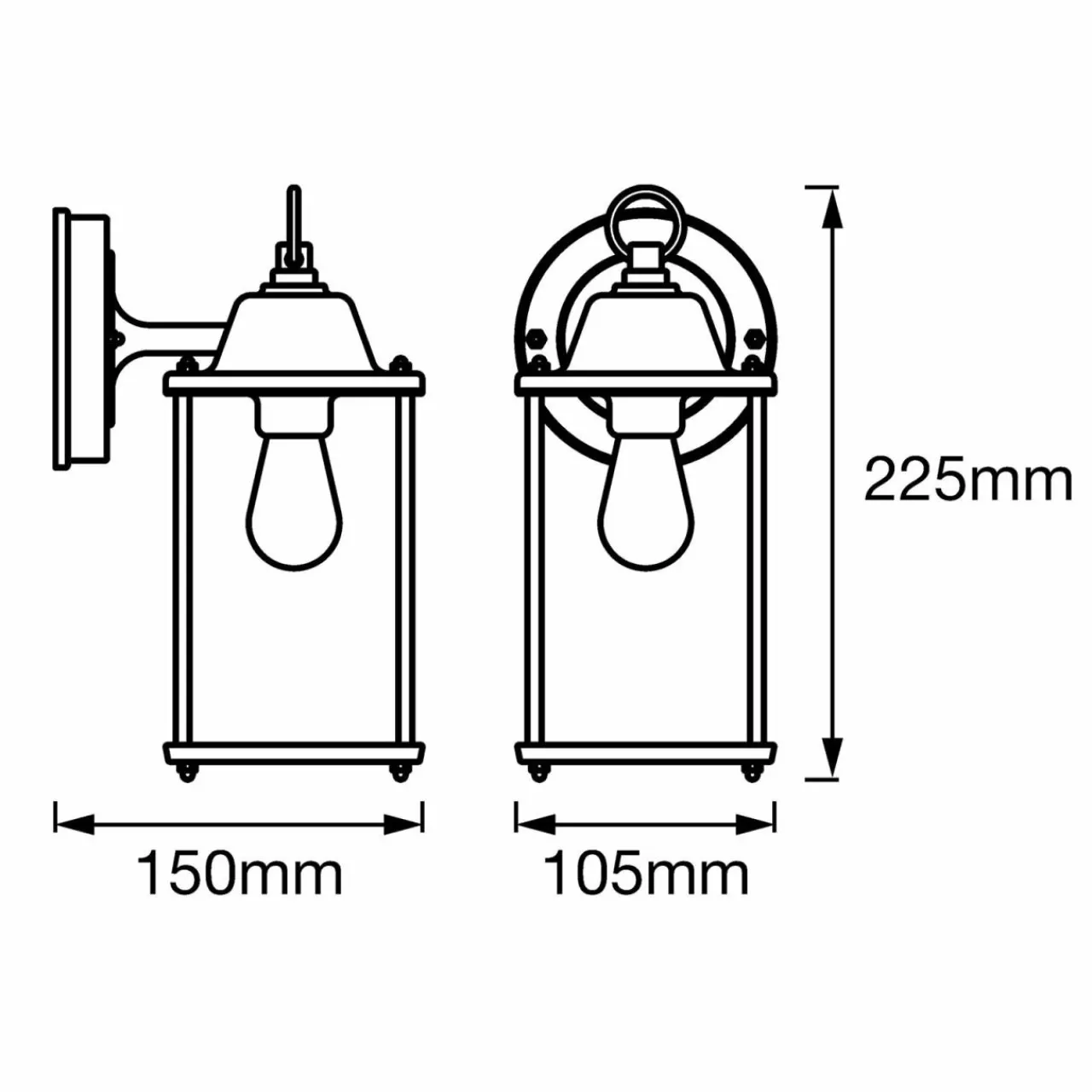 ledvance_endura_classic_lantern_square_cm_5-1.webp LEDVANCE Endura Classic Lantern Square 22,5 cm^ Appliques Murales Extérieures