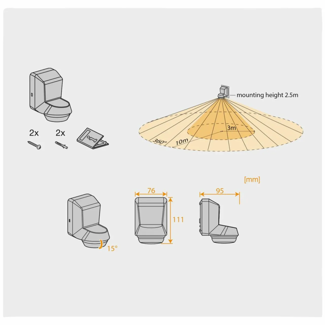 ledvance_sensor_wall_deg_ip_blanc_1.webp LEDVANCE Sensor Wall 360DEG IP55, blanc^ Détecteurs De Mouvement