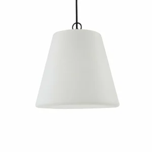Lindby Alaida suspension d’extérieur, cône, blanc^ Suspensions D'Extérieur