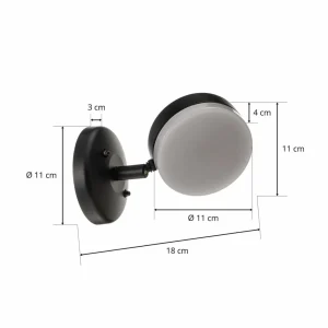 Lindby Amya applique d’extérieur en alu, ronde^ Appliques Murales Extérieures