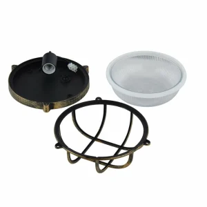 Lindby applique d'extérieur Daaje, doré, Ø 26 cm, aluminium^ Appliques Murales Extérieures