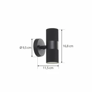 Lindby applique d'extérieur Jovane, noir, aluminium, à 2 lampes^ Luminaires De Terrasse