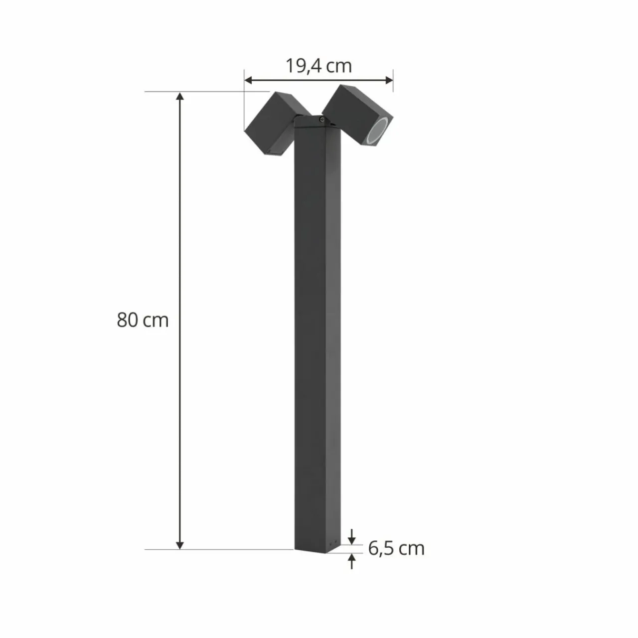 lindby_borne_lumineuse_othil___lampes__cm_gris_aluminium_1.webp Lindby borne lumineuse Othil, à 2 lampes, 80 cm, gris, aluminium^ Bornes Éclairage Extérieur