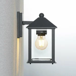 Lindby Giavanna applique d'extérieur, 23,3 cm, anthracite, verre^ Appliques Murales Extérieures