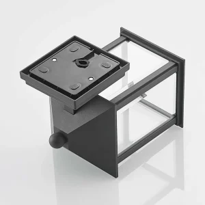 Lindby Giavanna applique d'extérieur, 23,3 cm, anthracite, verre^ Appliques Murales Extérieures