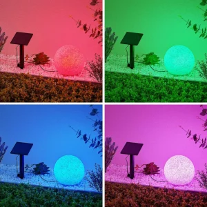 Lindby Hamela plafonnier solaire LED, RVB, 20 cm^ Lampes Décoratives