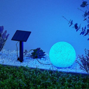 Lindby Hamela plafonnier solaire LED, RVB, 20 cm^ Lampes Décoratives