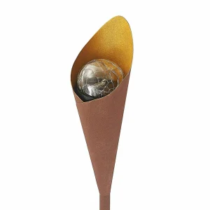 Lindby Jalf lampe solaire LED, x3, couleur rouille^ Lampes Décoratives