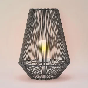 Lindby Kaati lanterne solaire LED, rotin, 37 cm^ Lampes Décoratives