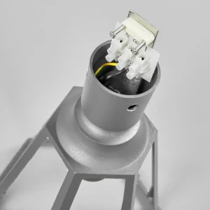 Lindby lampadaire d'extérieur Edana, gris, aluminium, 211 cm^ Lampadaires D'Extérieur