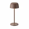 Lindby lampe à poser LED rechargeable Arietty, brun, aluminium, 27cm, IP54^ Lampes Décoratives