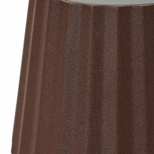 Lindby lampe à poser LED rechargeable Esali, marron, rainures, aluminium,^ Lampes Décoratives