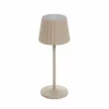 Lindby lampe à poser LED rechargeable Esali, rainures, beige, aluminium,^ Lampes Décoratives