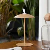 Lindby lampe à poser LED rechargeable Kanani, marron, intensité variable^ Luminaires De Terrasse