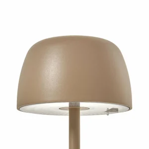 Lindby lampe de table LED rechargeable Arietty, beige, aluminium, Ø 10,5 cm^ Lampes Décoratives