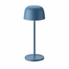 Lindby lampe de table LED rechargeable Arietty, bleu, aluminium, Ø 10,5 cm^ Lampes Décoratives