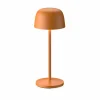 Lindby lampe de table LED rechargeable Arietty, orange, aluminium, Ø 10,5^ Lampes Décoratives