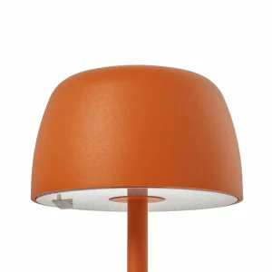 Lindby lampe de table LED rechargeable Arietty, orange, aluminium, Ø 10,5^ Lampes Décoratives