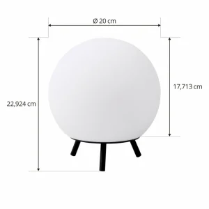 Lindby lampe de table LED rechargeable Aurilia, noir/blanc, fer, IP44^ Lampes Décoratives