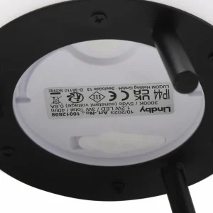 Lindby lampe de table LED rechargeable Aurilia, noir/blanc, fer, IP44^ Lampes Décoratives