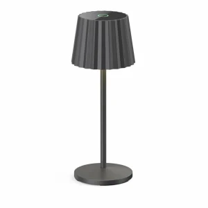 Lindby Lampe de table LED rechargeable Esali, noir, aluminium, 11 cm^ Lampes Décoratives