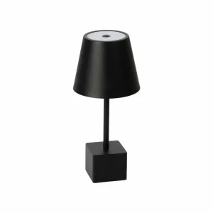 Lindby lampe de table LED rechargeable Janea CUBE, noir, métal^ Lampes Décoratives