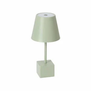 Lindby lampe de table LED rechargeable Janea CUBE, vert, métal^ Lampes Décoratives