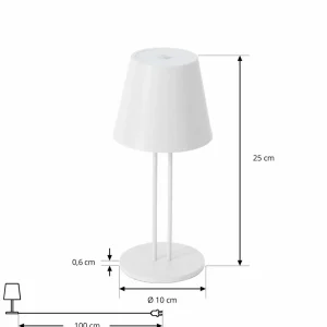 Lindby lampe de table LED rechargeable Janea TWIN, blanc, métal^ Lampes Décoratives