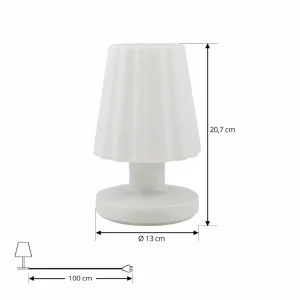 Lindby lampe de table LED rechargeable Jovem, blanc, plastique, RVB^ Lampes Décoratives