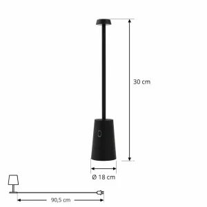Lindby lampe de table LED rechargeable Noelani, hauteur 30 cm, IP44,^ Lampes Décoratives