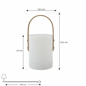 Lindby Lampe d'extérieur à LED rechargeable Juria, blanc, CCT, IP44^ Lampes Décoratives