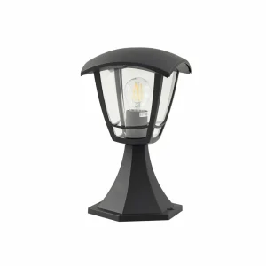 Lindby lampe pour socle Isidoro, noir, hauteur 28 cm, plastique^ Potelets Extérieurs
