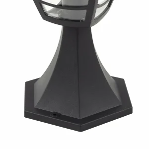 Lindby lampe pour socle Isidoro, noir, hauteur 28 cm, plastique^ Potelets Extérieurs