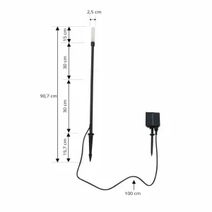 Lindby lampe solaire LED Balian, noir, aluminium, 3.000 K^ Lampes Décoratives