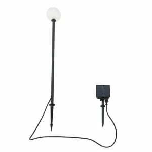 Lindby lampe solaire LED Brindley, noir, verre, IP65^ Lampes Décoratives